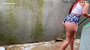Brazilian maid with a big ass seduces me while cleaning