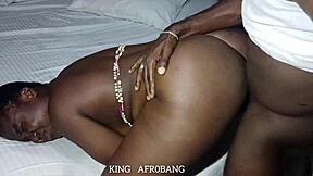 A voluptuous ebony beauty enjoys a passionate encounter in silence