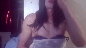 Skinny shemale gets naughty with her favorite toys