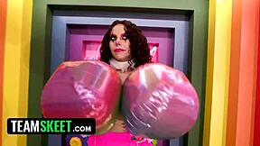 Sexy clown satine summers and chad alva in BDSM roleplay