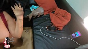 Amateur threesome with voluptuous step sister and her partner