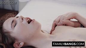 Stepsister Alina West and stepbrother Nathan Bronson in family porn video