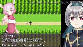 Rabbit toy stimulation in Japanese Hentai game