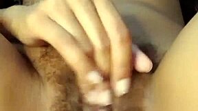 Hairy-pussy lover moans in ecstasy during anal play