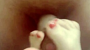 An Asian wife confesses to pleasuring herself with her cuckold's feet