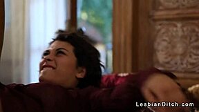 Young lesbian women fondling and tasting each other with their mouths