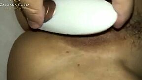 After feasting on her butt, I climaxed and proceeded to lick her breasts during a massage