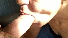 The attractive person giving oral pleasure