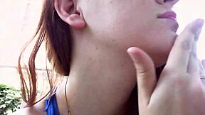 Nicoletta's outdoor adventure: Ear fetishist's delight with on-demand video ears