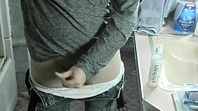 Enjoy a live show of my big cock standing up and ejaculating on camera