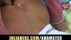 A European amateur girl experiences intense sex during her run