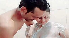 Indian wife Puja gets intimate with Prem in the restroom