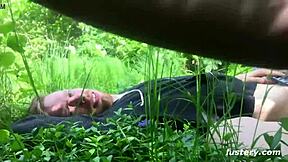 Lenore's passionate submission in a public park