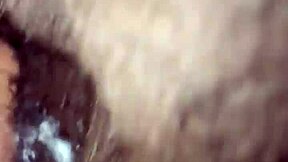 A white girl gets covered in cum from a big black cock