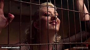 Femdom dominates bound and gagged submissive