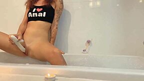 Brunette teen's intimate journey with a vibrating dildo