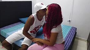 Amateur twink gets deepthroat and cumshot from Chubby Latino