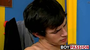 Young and slender gay couples engage in oral sex before engaging in intense anal intercourse