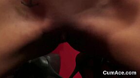 Classy bimbo gives a handjob and receives a facial cumshot