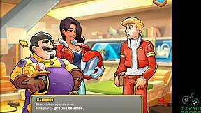 A space rescue mission leads to a steamy encounter with a blonde milf