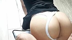 First-time girl in lingerie gets a rough anal pounding from her step-aunt