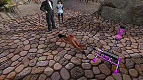 Voyeuristic bondage with a mature woman and her toys