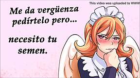 European maid Joi in a freaky hentai adventure
