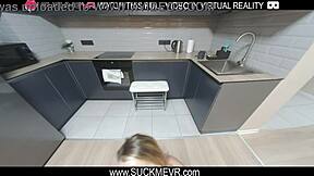 Elena Muze's naughty kitchen escapade in virtual reality