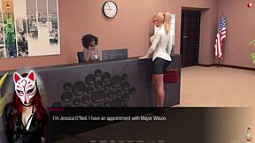 Public playtime: News reporter in stockings gets naughty