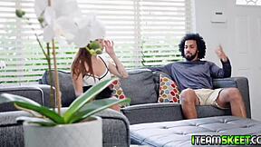 Maid Honey Hayes pleads for more of her client's massive erect penis