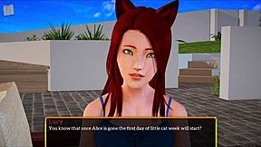 A walkthrough of a visual novel featuring a game and redhead characters