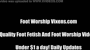 Lustful lesbian footjob with pretty feet