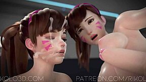 Hentai D.Va Drilled Hard by Massive Futanari Cock