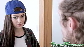 Step-sister craves a rough dog-style pounding and a mouthful of cum