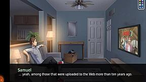 Ghost girl's breasts in a hentai game