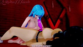 Jasmine's wild ride with anime lesbians and creampie action
