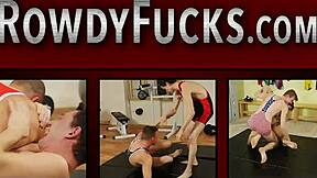 Bodybuilder and muscle worship in intense anal action