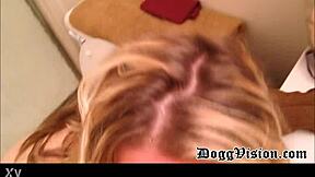 A busty blonde's fetish for spit play during a sloppy blowjob