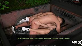 Dusklightmanor's model gets fucked in a car in visual novel style