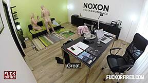 Young woman seeks employment and enjoys anal sex