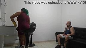 I become aroused watching the maid obey and propose a sexual act for her to perform on my penis