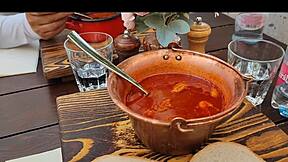 Ever tasted hot spicy goulash with Agarabas and Olpr in Hungary?