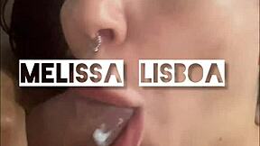 Melissa Lisboa's risqué exhibition and receiving semen on her buttocks