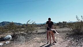 Amateur couple's roadside encounter in the desert