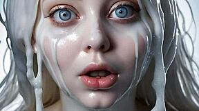 Artificial intelligence facial 100: A sensory overload of cum and paint