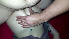 Big cocked man fucks skinny blonde from behind in doggy style