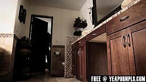 Lena Paul receives double creampie from step brothers