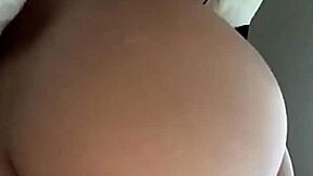 Young blonde girl experiments with transparent anal toy