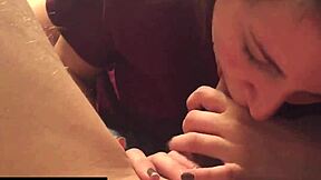 Young amateur gives a steamy blowjob in homemade video