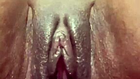 Amateur with vibrator and mask solo session